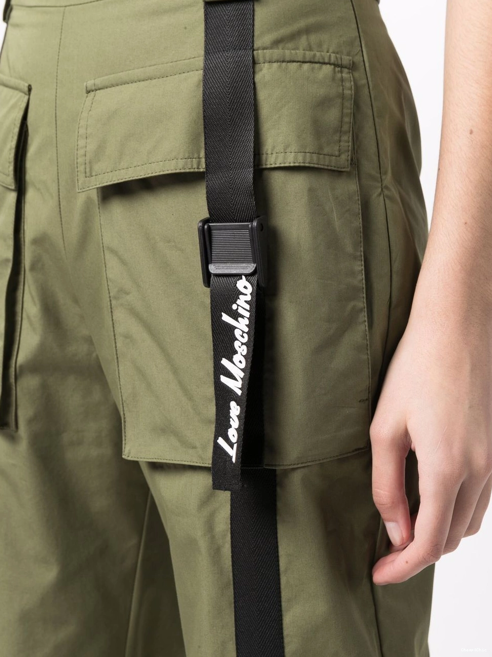 Affordable Love flap-pockets parachute trousers Moschino cotton-blend Women 0422